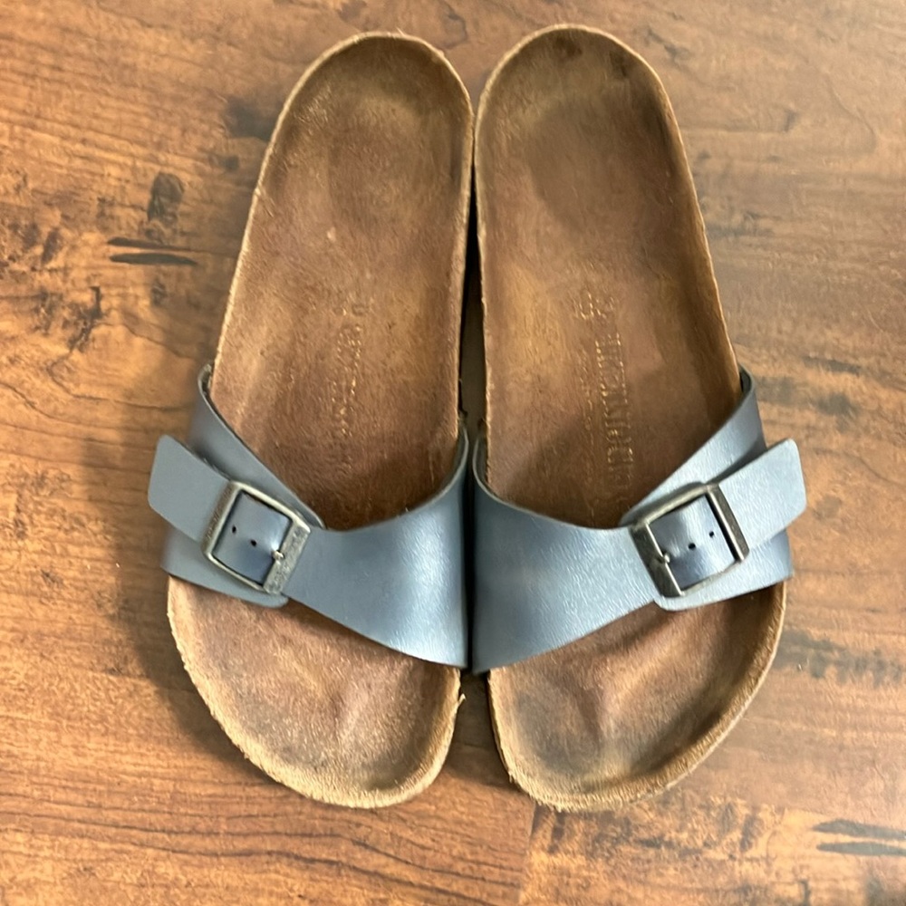 Birkenstock Dark Gray Leather Sandals size 10